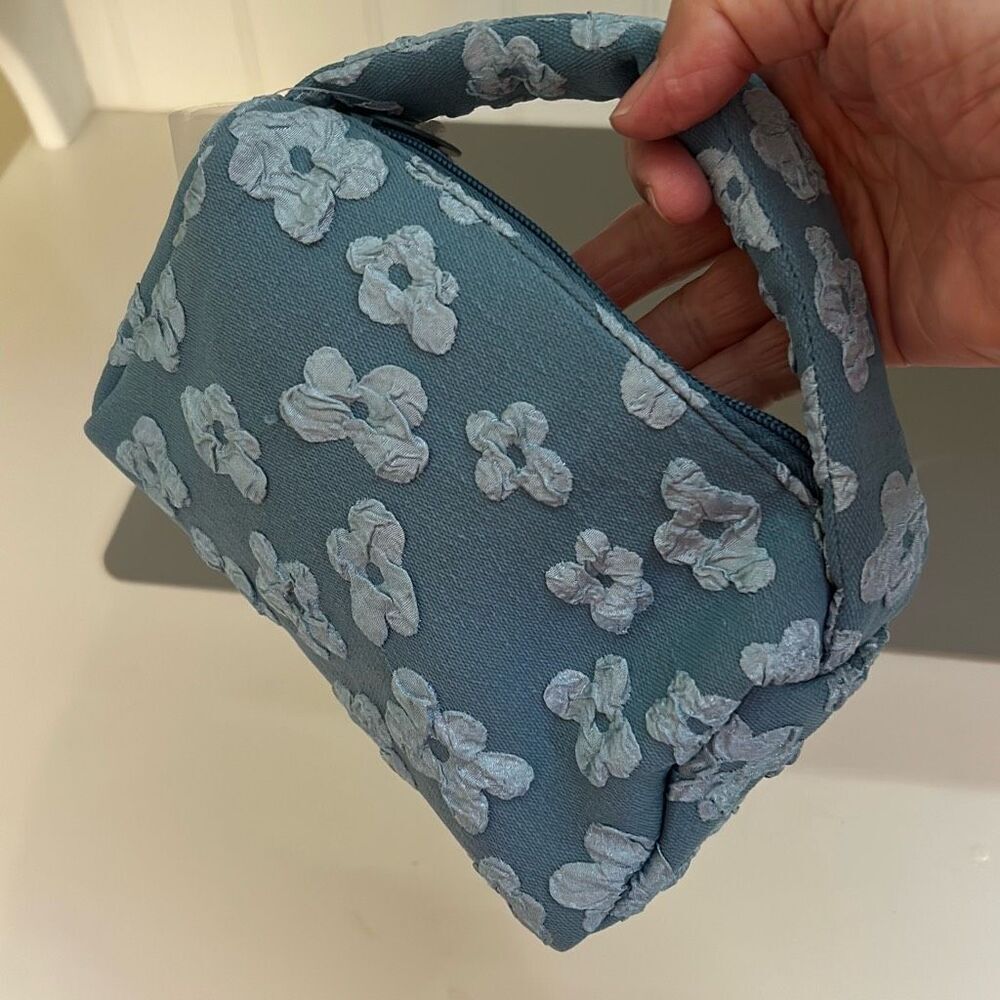 Denim Blue Floral Bag